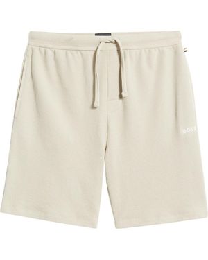 BOSS Waffle Knit Lounge Shorts - Natural