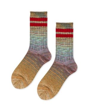 Hansel From Basel Cosmic Space Dye Varsity Crew Socks - Brown