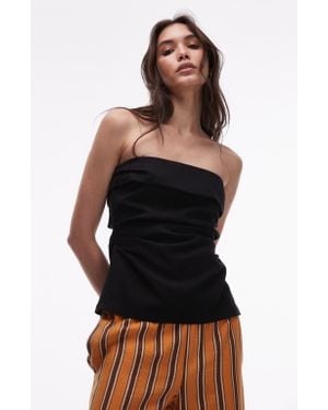 TOPSHOP Strapless Top - Black
