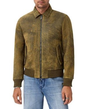 John Varvatos Oakley Leather Jacket - Green