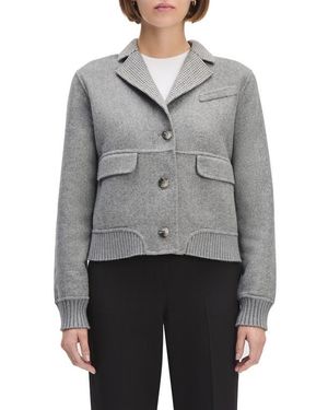 FAVORITE DAUGHTER The City Wool Blend Bomber Jacket - Gray