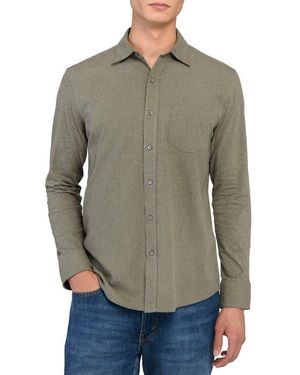 W.r.k. Reworked Slim Fit Heathered Cotton Button-Up Shirt - Gray