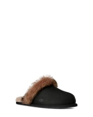 UGG Scuffette Nubuck Leather Slipper - Black