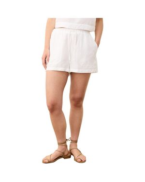Marine Layer Drawstring Linen Blend Shorts - White