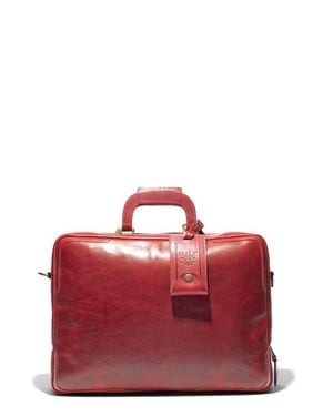 Will Leather Goods The Continental Leather Briefcase - Red