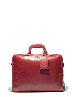 Will Leather Goods The Continental Leather Briefcase - Red