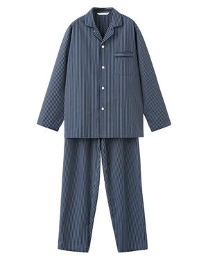 Mango Stripe Cotton Pajamas - Blue