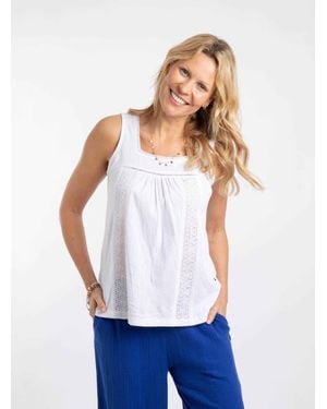 Weird Fish Chelle Square Neck Jersey Vest - White