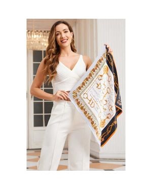 SILKSILKY Pure Silk Diversity Pattern Square Scarf - Multicolor