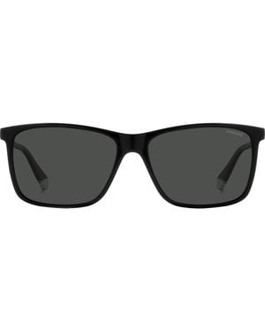 Polaroid Kids' 58Mm Polarized Rectangular Sunglasses - Black