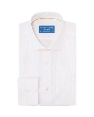Robert Talbott Reynolds Dobby Stripe Contemporary Fit Shirt - White