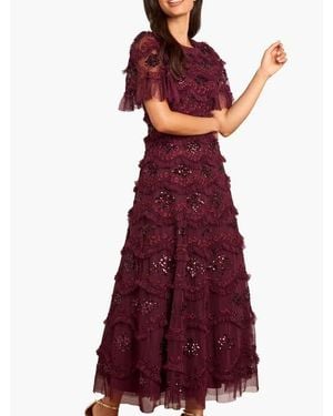Needle & Thread Daisy Wave Ankle Gown - Red