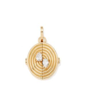Adina Reyter Diamond Oval Locket Charm - Metallic