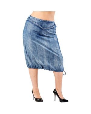 Standards & Practices Drawstring Hem Tencellyocell Skirt - Blue