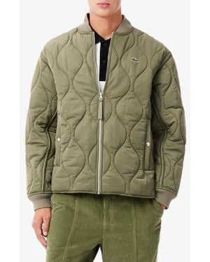 Lacoste Water Repellent Quilted Bomber Jacket - Green
