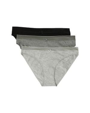 Etam Jack 3-Pack Lace Trim Cotton Blend Bikini Panties - Black