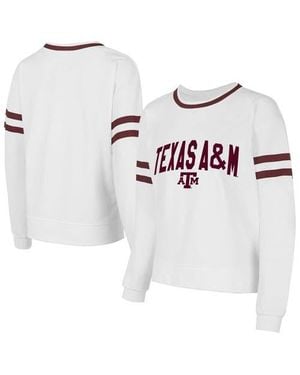 Concepts Sport Texas A&M Aggies Borough French Terry Arch Over Long Sleeve T-Shirt - White