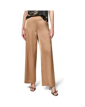 Donna Karan Wide Leg Satin Pants - Natural