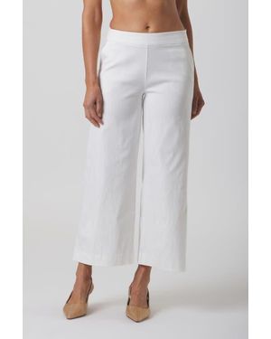 Franne Golde Catalina Stretch Cropped Wide-Leg Pant - White