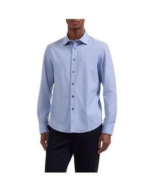 Bugatchi James Ooohcotton Geometric Print Button-Up Shirt - Blue