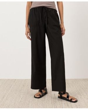 Pact Organic Cotton Stretch Poplin Wide Leg Pant - Black