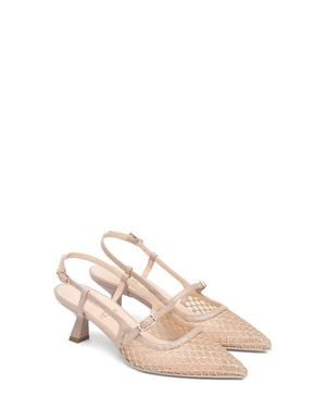 Nero Giardini Mesh Pointed Toe Slingback Pump - Pink