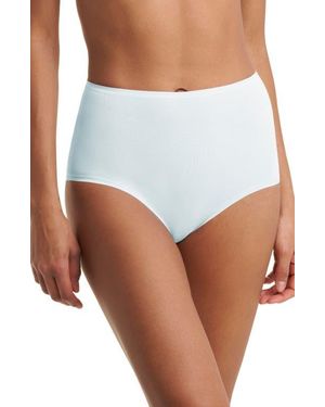 Natori Bliss Bare Cotton High Waist Briefs - Blue