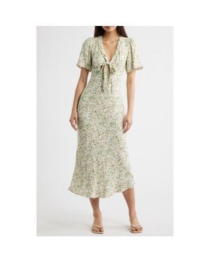 Reformation Tyra Floral Short Sleeve Midi Dress - Multicolor
