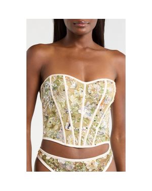Kilo Brava Sweetheart Embroidered Bustier - Multicolor