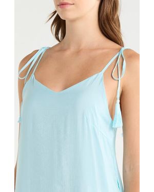 Elan Crochet Trim Cover-Up Dress - Blue