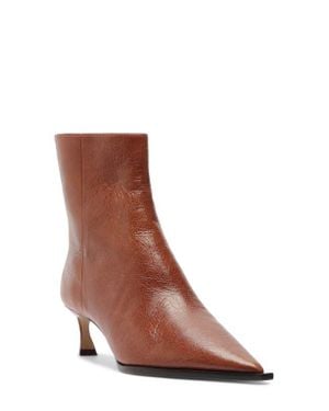 Alexandre Birman Myra Pointed Toe Kitten Heel Bootie - Brown