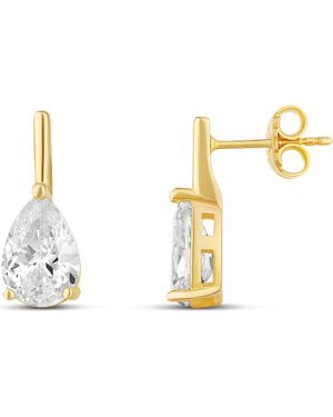 SHYMI Cubic Zirconia Bar Drop Earrings - Metallic