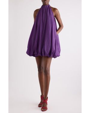 Alaïa Soft Nylon Balloon Minidress - Purple
