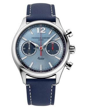Frederique Constant Vintage Rally Healey Chronograph Automatic Leather Strap Watch Gift Set, 42Mm - Blue