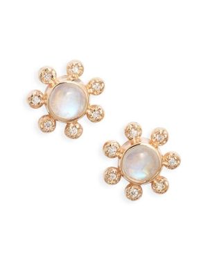 Anzie Dew Drop Étoile Semiprecious Stone & Diamond Stud Earrings - Metallic