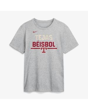 Nike Texas Rangers City Connect Stacked Team Phrase T-Shirt - Gray