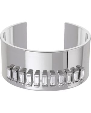 Reiss Lyra Linear Crystal Cuff Bracelet - Metallic
