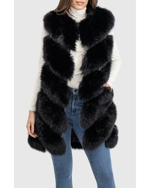 Lyla Grant Fur-Free Fox (Faux Fur) Vest - Black