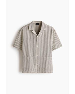H&M Regular Fit Resort Shirt - Gray