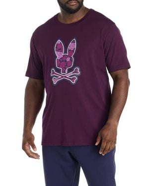Psycho Bunny Big & Tall Rowan Graphic Tee - Purple
