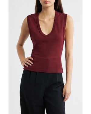 ARTLESS FOREVER Cameron V-Neck Tank - Red