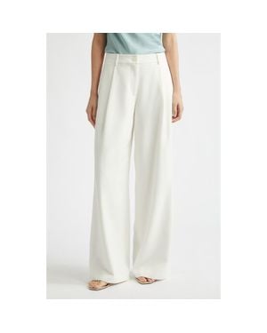 Toccin Solara Pleat Front Wide Leg Pants - White