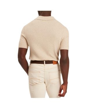 Ted Baker Caleum Waffle Knit Polo Sweater - Natural