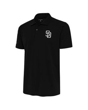 Antigua San Diego Padres Metallic Tribute Polo - Black