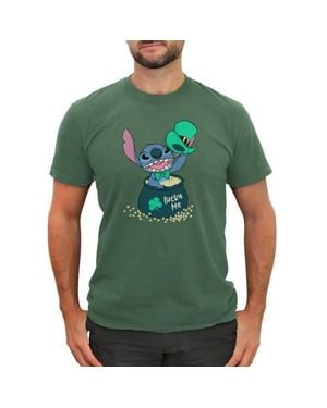 Lilo Et Stitch St. Patrick's Day Stitch Lucky Me Pot Of Graphic T-Shirt - Green