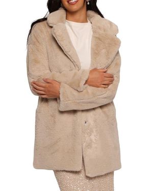 Petal & Pup Meeka Faux Fur Jacket - Natural