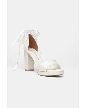 Prologue Shoes Maera Block Heel Bridal Sandal - White
