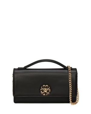 Gorski Top Handle Purse With Crossbody Chain - Black