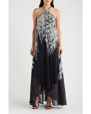 Kobi Halperin Daria Sleeveless Handkerchief Hem Maxi Dress - Black