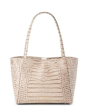 Brahmin Mona Croc Embossed Leather Tote - Natural